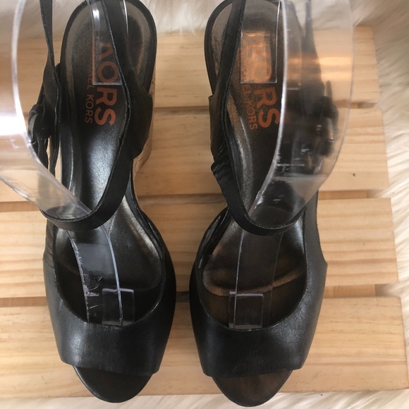 SOLD - Michael Kors Peep Toe Cork Strappy Sandal - Picture 6 of 7